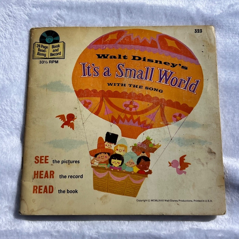Walt Disney's It's a Small World Book & Record 33 1/3 RPM‎ Vintage 1968